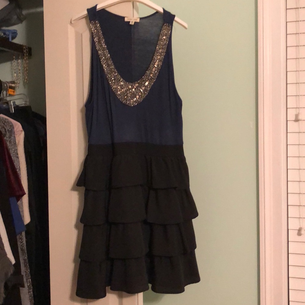 Black and blue dress